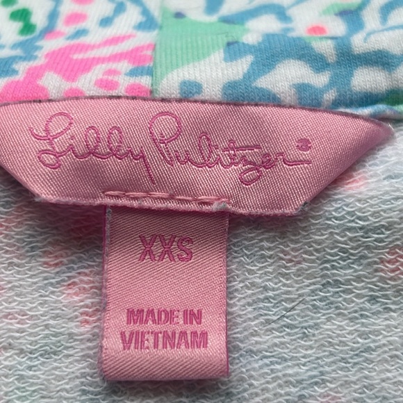 Lilly Pulitzer zip up pullover with front pocket. Mint green/vibrant pinks. XXS - Picture 15 of 16